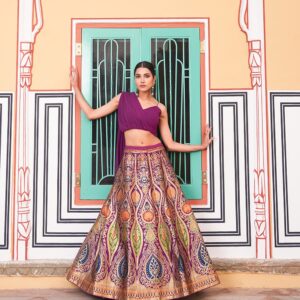 Banarasi Lehenga with Zari Weaving & Georgette Set