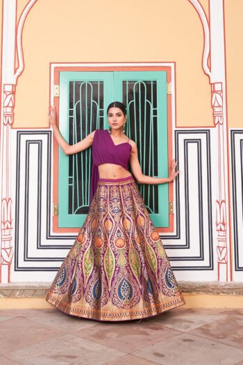 Banarasi Lehenga with Zari Weaving & Georgette Set
