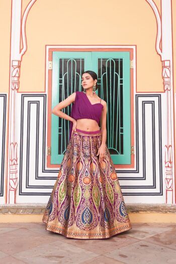 Banarasi Lehenga with Zari Weaving & Georgette Set