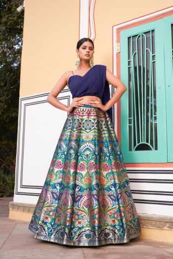 Banarasi Lehenga with Zari Weaving & Georgette Set