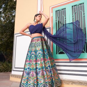 Banarasi Lehenga with Zari Weaving & Georgette Set