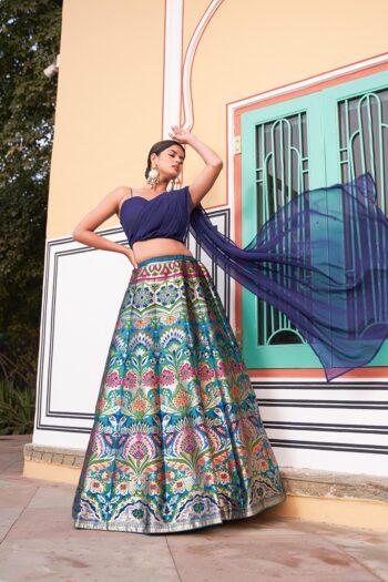 Banarasi Lehenga with Zari Weaving & Georgette Set
