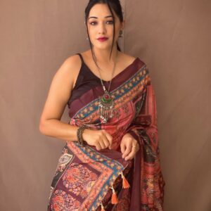 Kalamkari Elegance Pure Cotton saree with Contrast Pallu