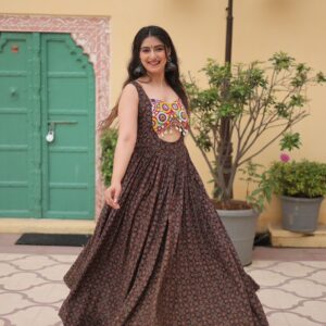 Glamorous Heritage Kutchi Lace and Kodi Work Gown