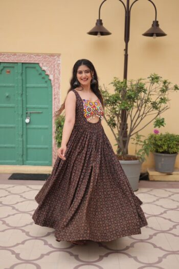 Glamorous Heritage Kutchi Lace and Kodi Work Gown