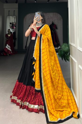 Garba Glow Elegant Black Lehenga with Gota Detailing