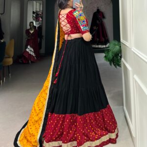 Garba Glow Elegant Black Lehenga with Gota Detailing