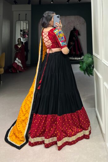 Garba Glow Elegant Black Lehenga with Gota Detailing
