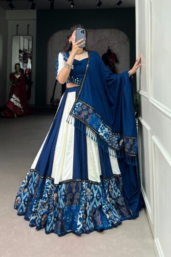 Dance Through Garba Nights in Stunning Blue with Lehenga