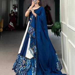 Dance Through Garba Nights in Stunning Blue with Lehenga