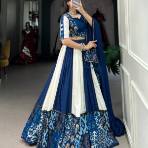 Dance Through Garba Nights in Stunning Blue with Lehenga