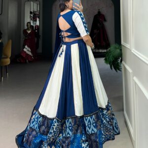 Dance Through Garba Nights in Stunning Blue with Lehenga