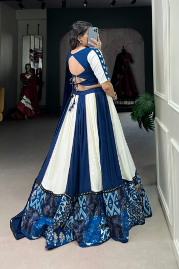 Dance Through Garba Nights in Stunning Blue with Lehenga