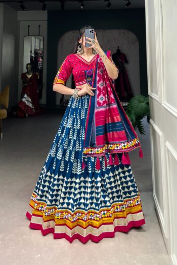 Festive Glow Dola Silk Lehenga Choli with Foil & Gamthi Lace