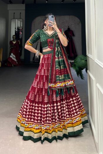 Festive Glow Dola Silk Lehenga Choli with Foil & Gamthi Lace