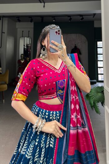 Festive Glow Dola Silk Lehenga Choli with Foil & Gamthi Lace