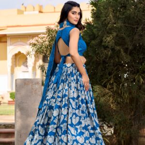 Floral Printed Tussar Silk Festival Wear Lehenga Choli