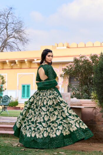Floral Printed Tussar Silk Festival Wear Lehenga Choli
