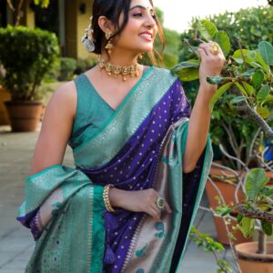 Trendy Paithani Banarasi Silk with Stunning Peacock Border