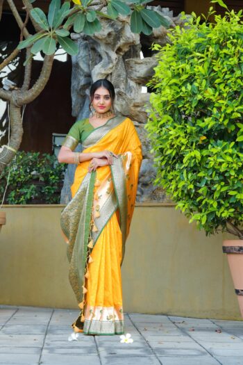 Trendy Paithani Banarasi Silk with Stunning Peacock Border