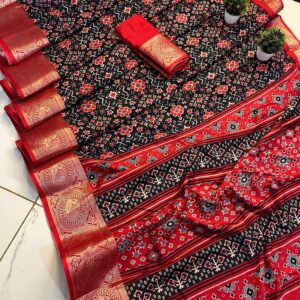 Pure Dola Silk Patola Saree with Original Jacquard Border