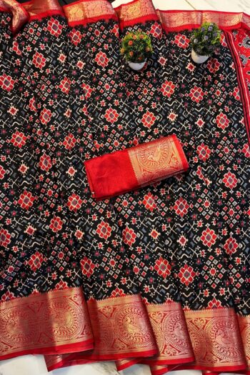 Pure Dola Silk Patola Saree with Original Jacquard Border