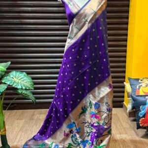 Banarasi Soft Silk Paithani Saree with Meena & Zari Weaves