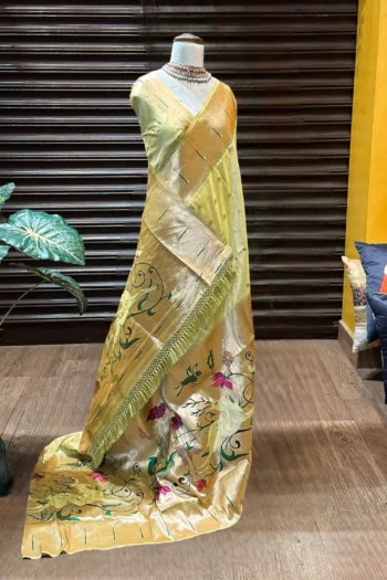 Banarasi Soft Silk Paithani Saree with Meena & Zari Weaves