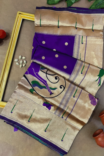 Banarasi Soft Silk Paithani Saree with Meena & Zari Weaves