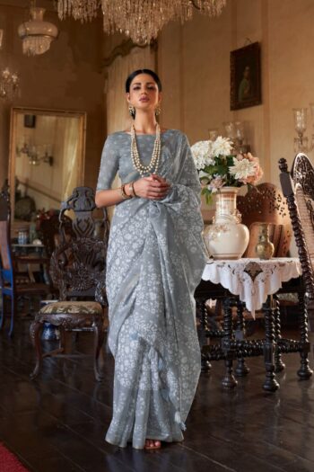 Heritage Batik Mull Cotton Saree with Zari Border and Blouse