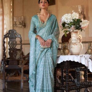 Heritage Batik Mull Cotton Saree with Zari Border and Blouse