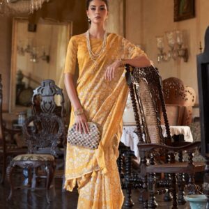 Heritage Batik Mull Cotton Saree with Zari Border and Blouse