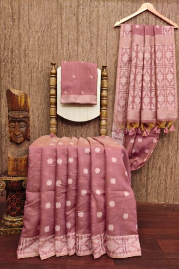 Golden Weaves: Jamdani Muga Cotton Saree