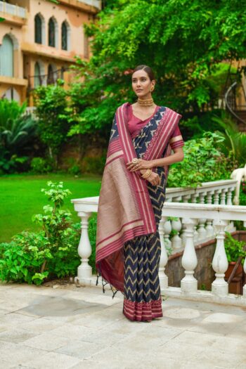 Premium Handloom Raw Silk Sarees with Contrast Woven Borders