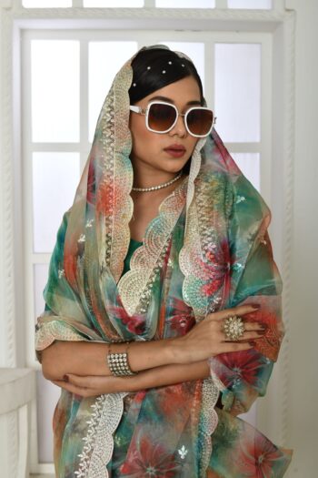 Soft Organza Silk Saree with Embroidery Banglori Silk Blouse