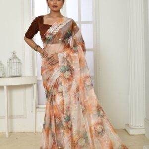 Soft Organza Silk Saree with Embroidery Banglori Silk Blouse