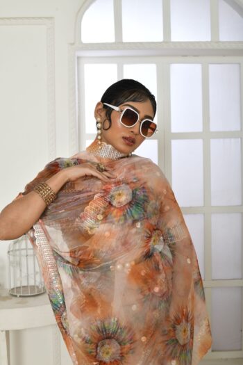 Soft Organza Silk Saree with Embroidery Banglori Silk Blouse