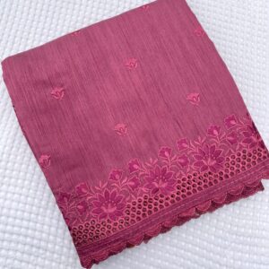 Soft Matka Silk Saree with Cutwork Border & Full Work Blouse