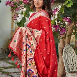 Exclusive Banarasi Soft Silk Paithani Saree with Zari Pallu