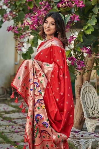 Exclusive Banarasi Soft Silk Paithani Saree with Zari Pallu