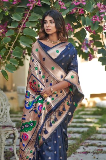 Exclusive Banarasi Soft Silk Paithani Saree with Zari Pallu