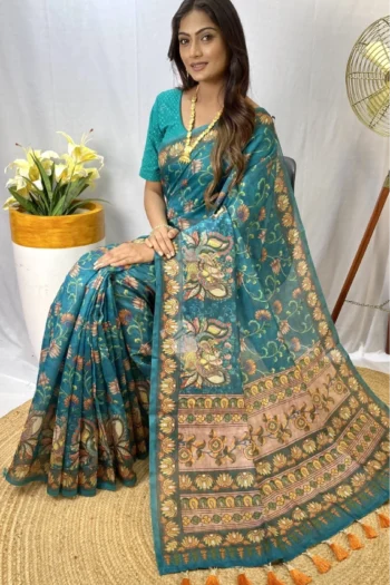 Chanderi Cotton Saree: Digital Print Fusion for Festive Wear