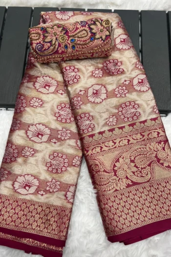 Luxurious Banarasi Saree with Heavy Work and Brocade Blouse