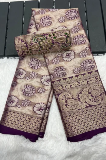 Luxurious Banarasi Saree with Heavy Work and Brocade Blouse