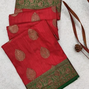 Banarasi Khicha Silk Saree with Zari Weaving and Blouse