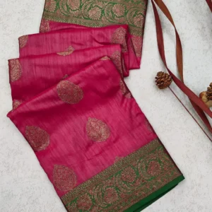 Banarasi Khicha Silk Saree with Zari Weaving and Blouse