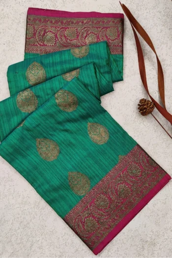 Banarasi Khicha Silk Saree with Zari Weaving and Blouse