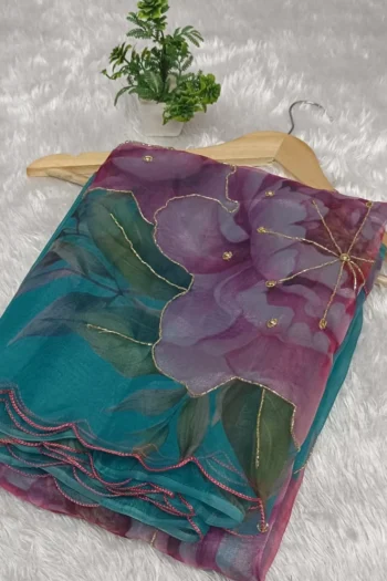 Pure Soft Organza saree with Khatli Handwork