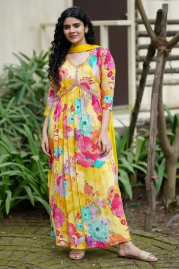 Festival Elegance: Alia Cut Georgette Anarkali Gown Set