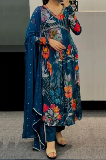 Festival Elegance: Alia Cut Georgette Anarkali Gown Set